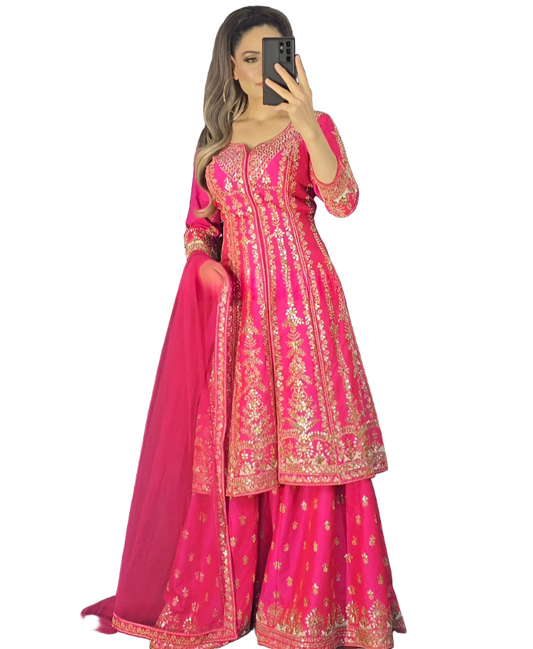 HEAVY GEORGETTE SEQUENCE WORK SHARARA SUIT IN BERLIN
