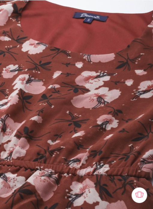 Maroon Floral Georgette Maxi Dress in Munich