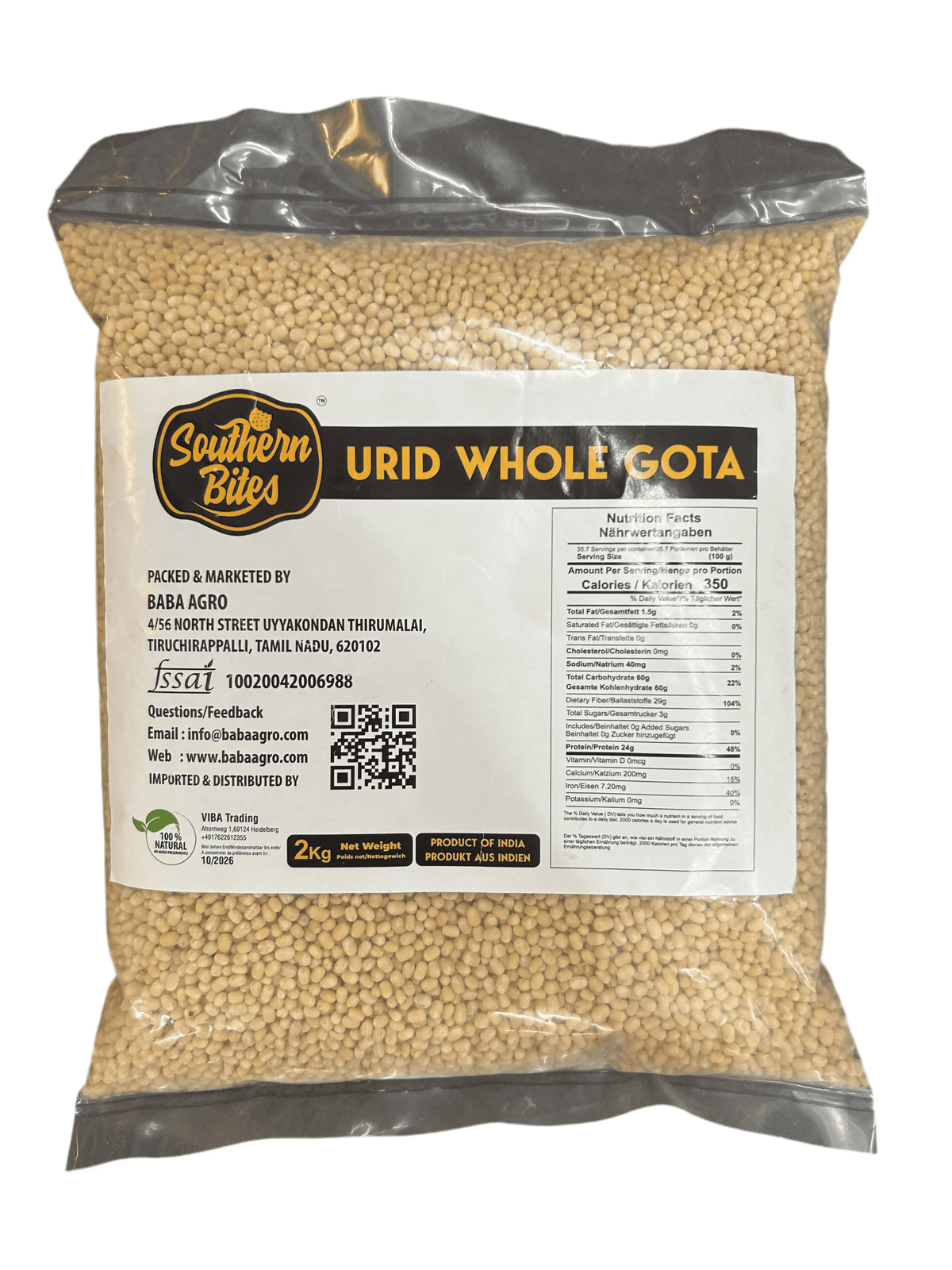 Southern Bites Premium Urid Gota 2kg