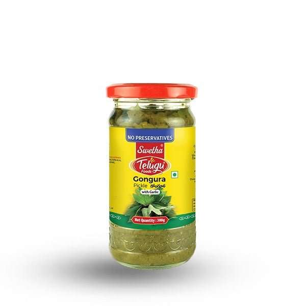 Telugu Foods Gongura Pickle (with garlic) 300g