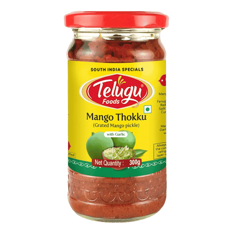 Telugu Foods Mango Thokku Grated Mango Pickle (with garlic) 300g