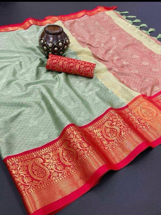 Banarasi Art Silk embroidery and fabric detail - Neha Couture Indian Fashion