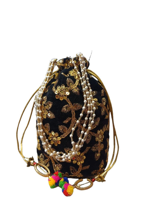 Indian Velvet  Potli Bag