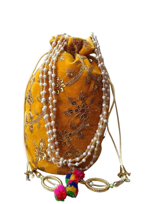 Indian Velvet  Potli Bag
