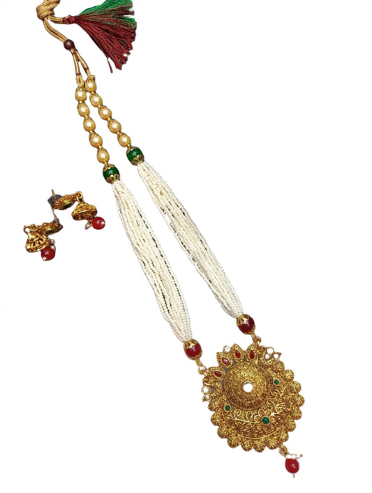 Gold Plated Moti Mala Set