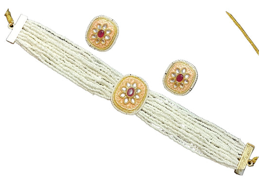 Pearl Choker Necklace Set