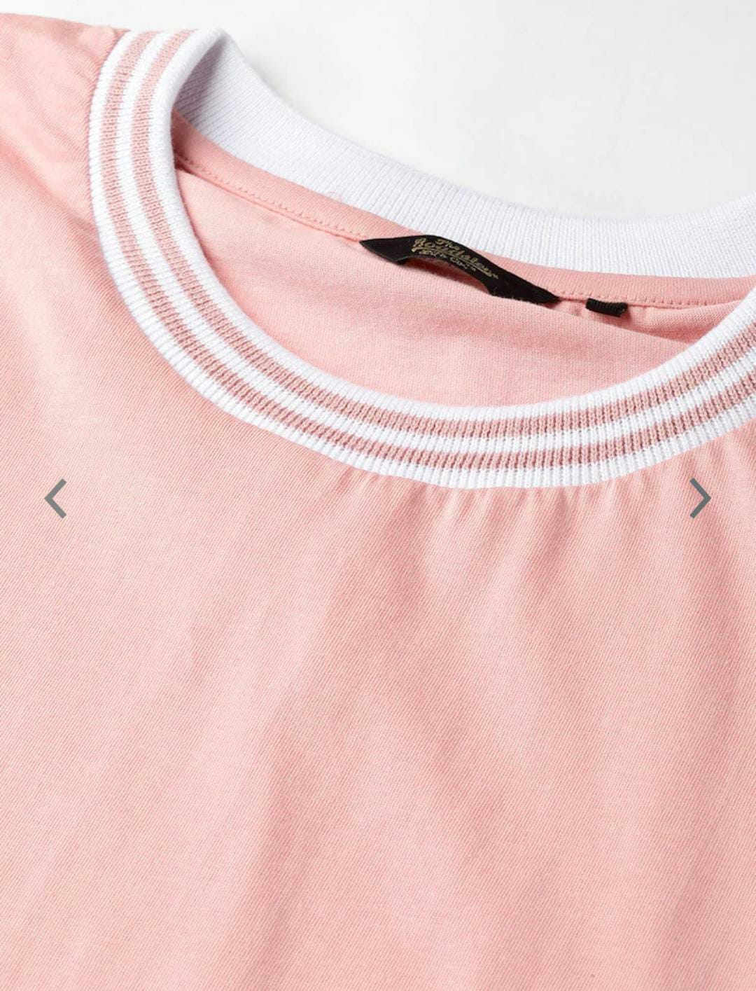 Cropped Top Dusty Pink Boxy Fit Round Neck Pure Cotton
