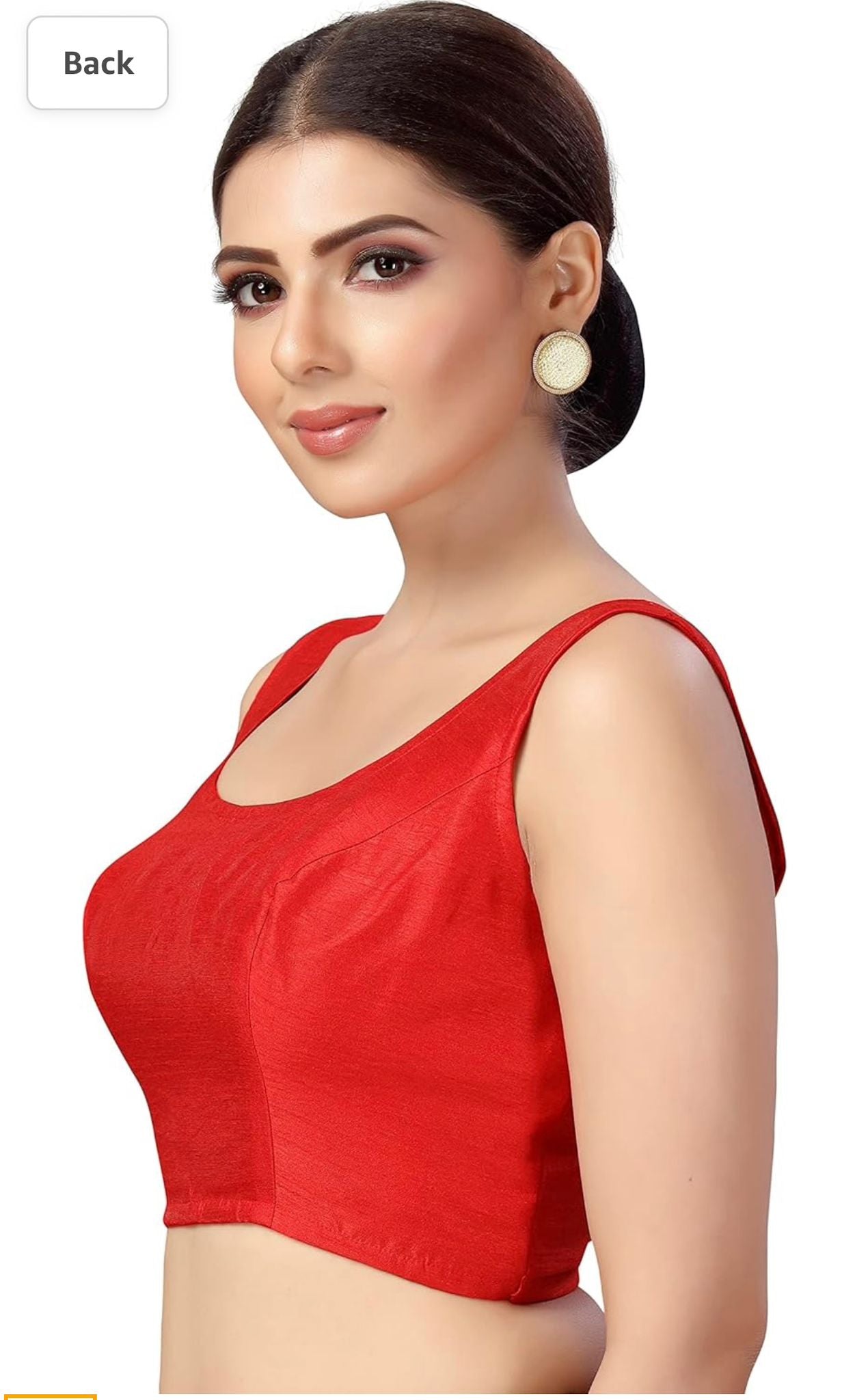 Women's Readymade Art Silk Sleeveless Saree Blouse(Red)