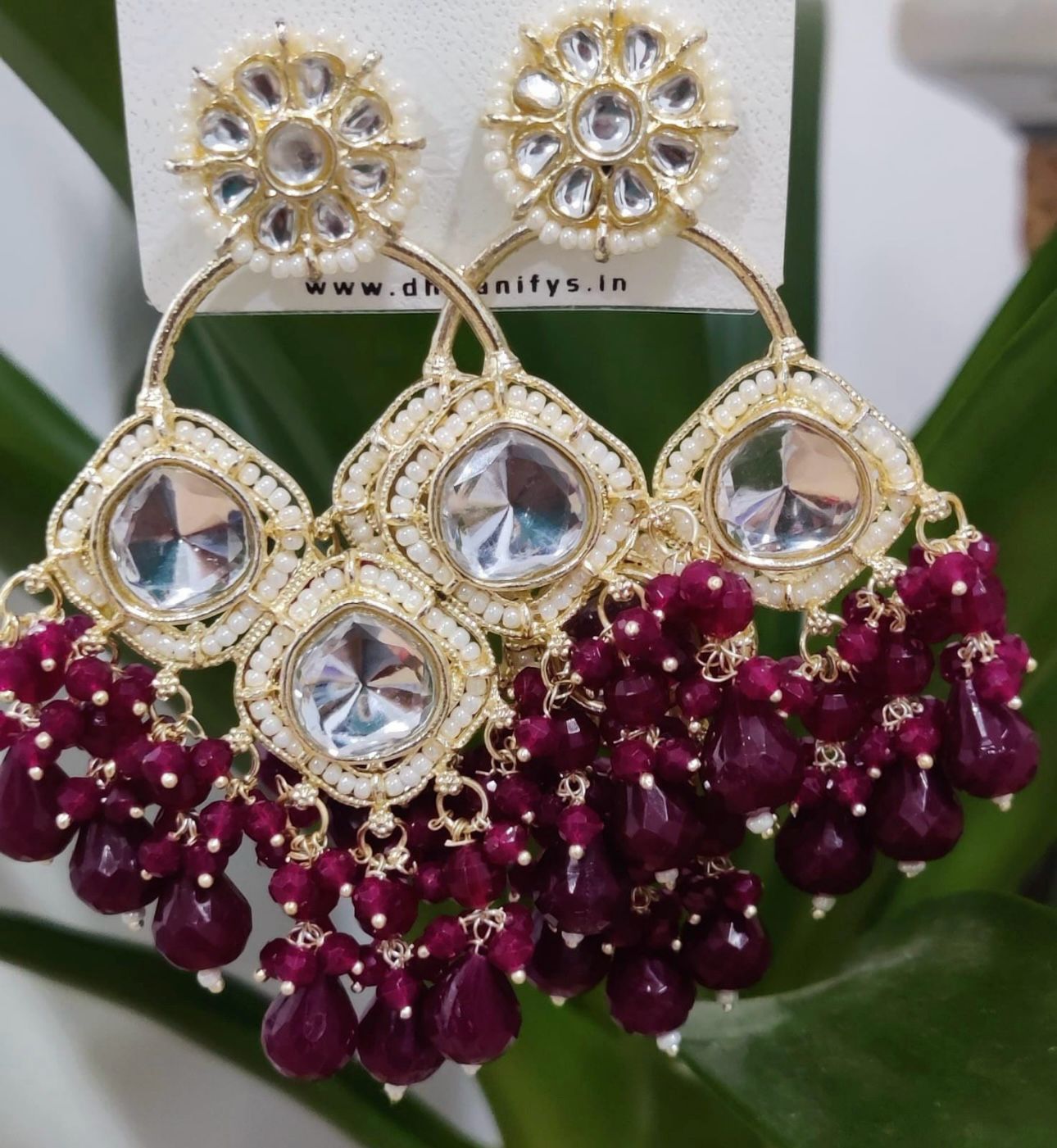 Gold-Plated Contemporary Chandbalis Earrings