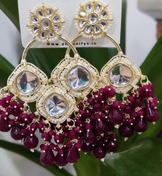 Gold-Plated Contemporary Chandbalis Earrings