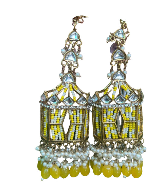 Earrings with Sahara Chain with Doli Kundan 