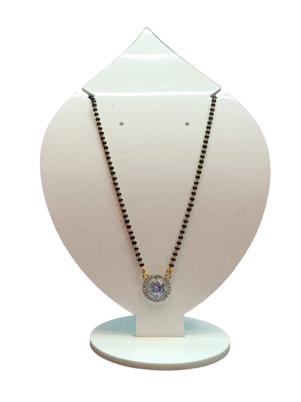Stylish Pendant Necklace Black Beads Mangalsutra For Women With Extendable Chain