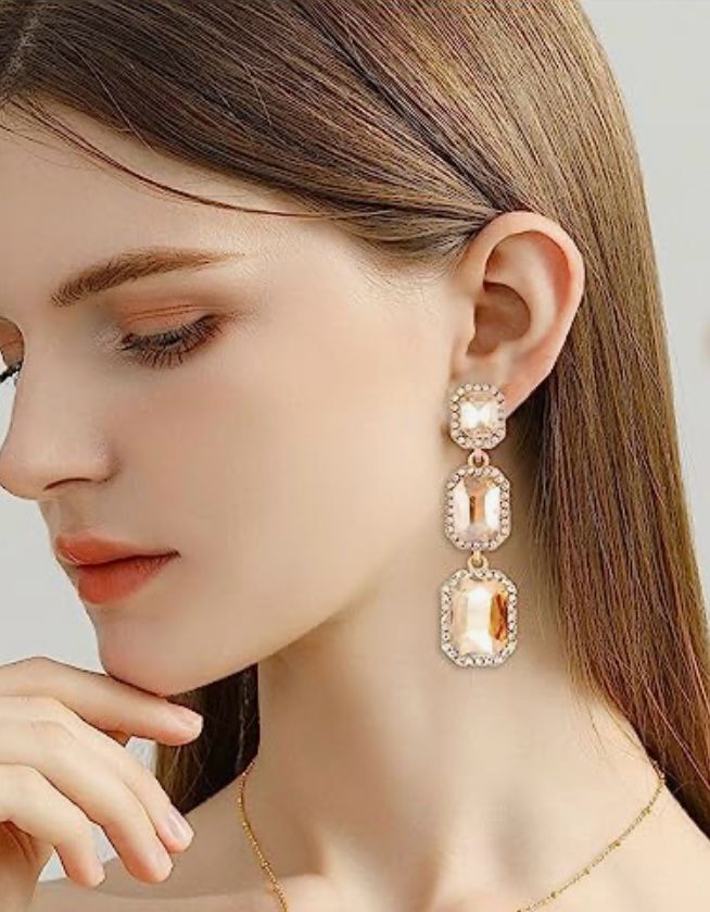 Dangle Earrings Statement Crystal Drop Earrings