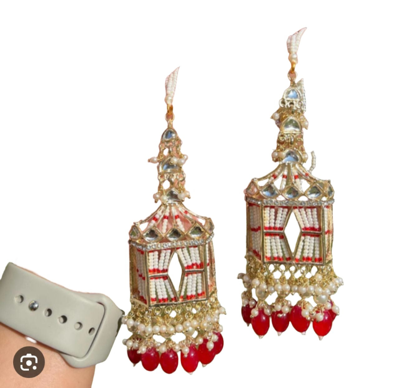 Earrings with Sahara Chain with Doli Kundan 