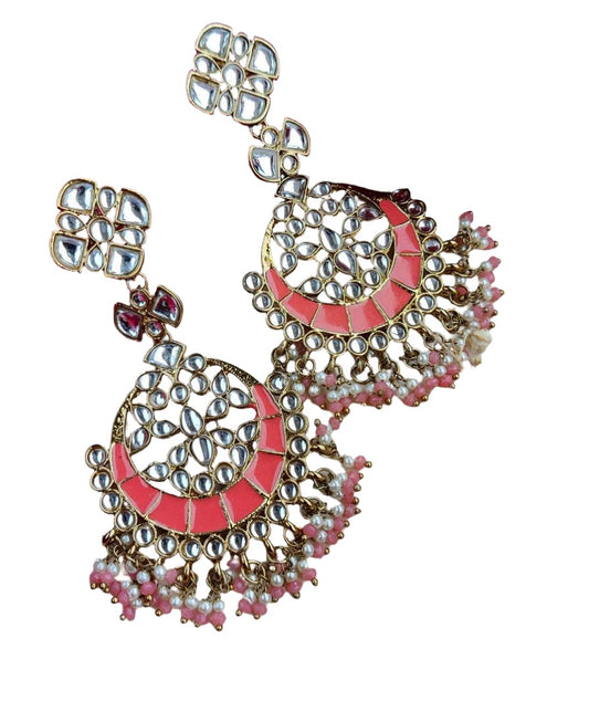 CHANDBALI EARRINGS - PEACH