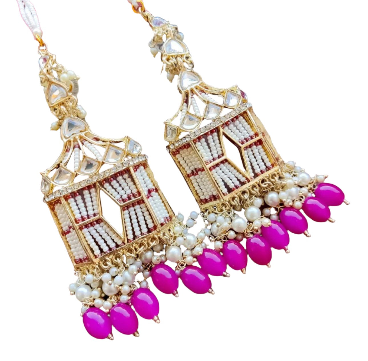 Earrings with Sahara Chain with Doli Kundan 