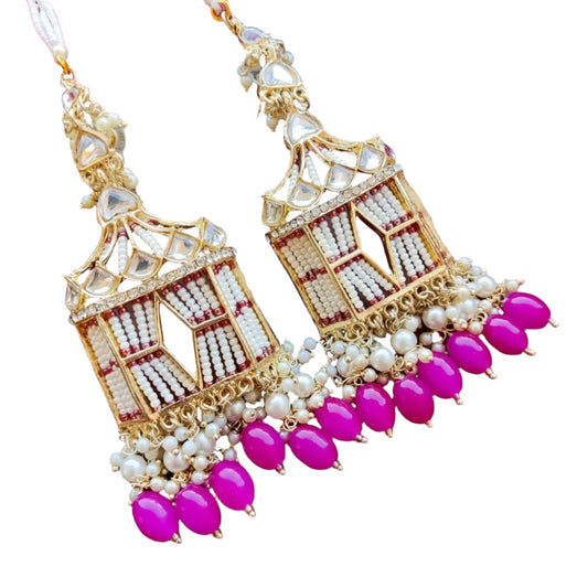 Earrings with Sahara Chain with Doli Kundan 
