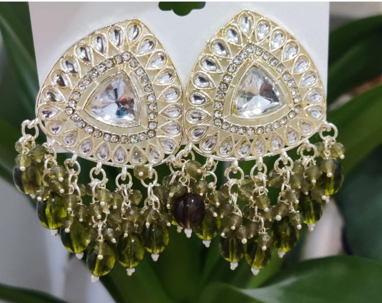 Gold-Plated Kundan and Pearl Classic Chandbalis Earrings