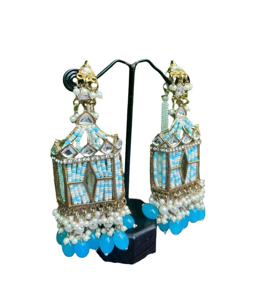 Earrings with Sahara Chain with Doli Kundan 