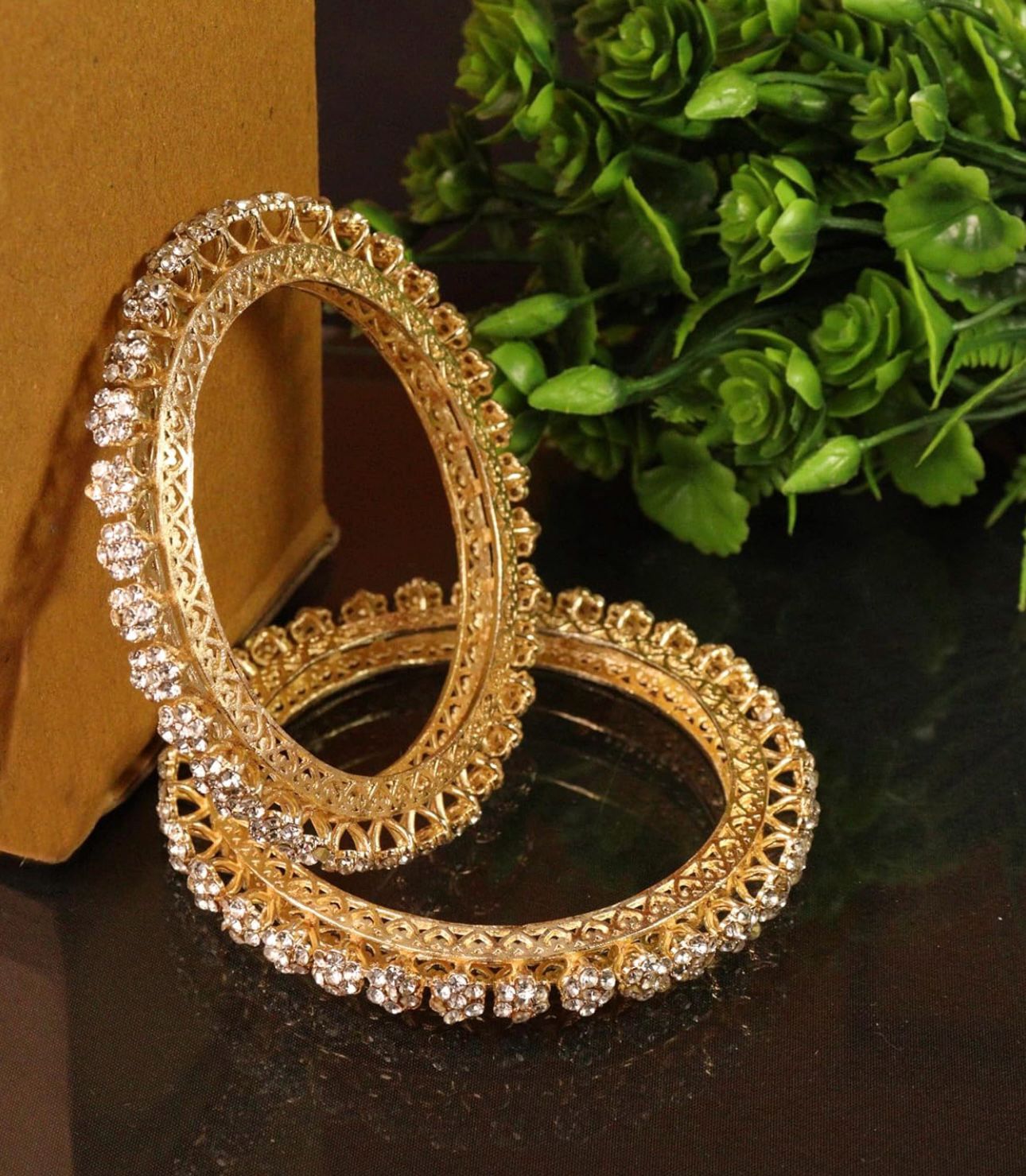 American Diamond Studded Kada Set