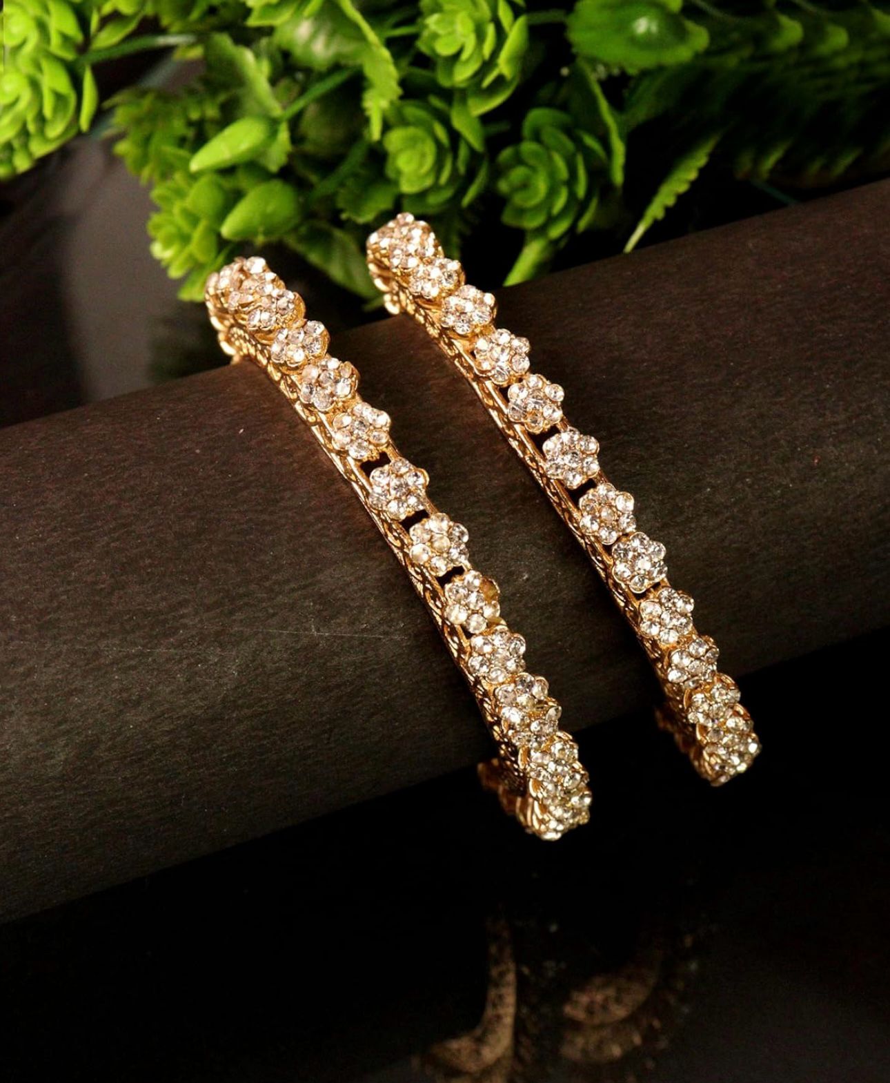 American Diamond Studded Kada Set
