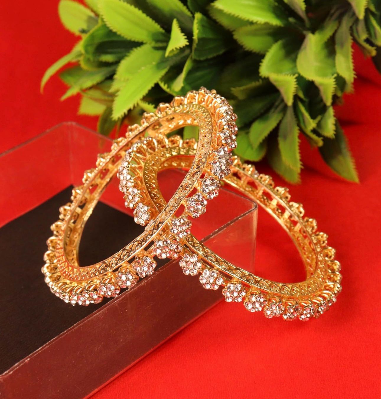 American Diamond Studded Kada Set