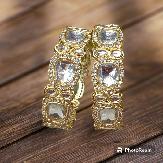 Kundan American Diamond Kada Set