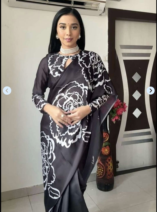 Ready To Wear Saree embroidery and fabric detail - Neha Couture Indian Fashion