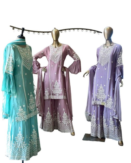 Heavy Embroidery Thread Work Outfit In Germany - Neha Couture Indian Fashion