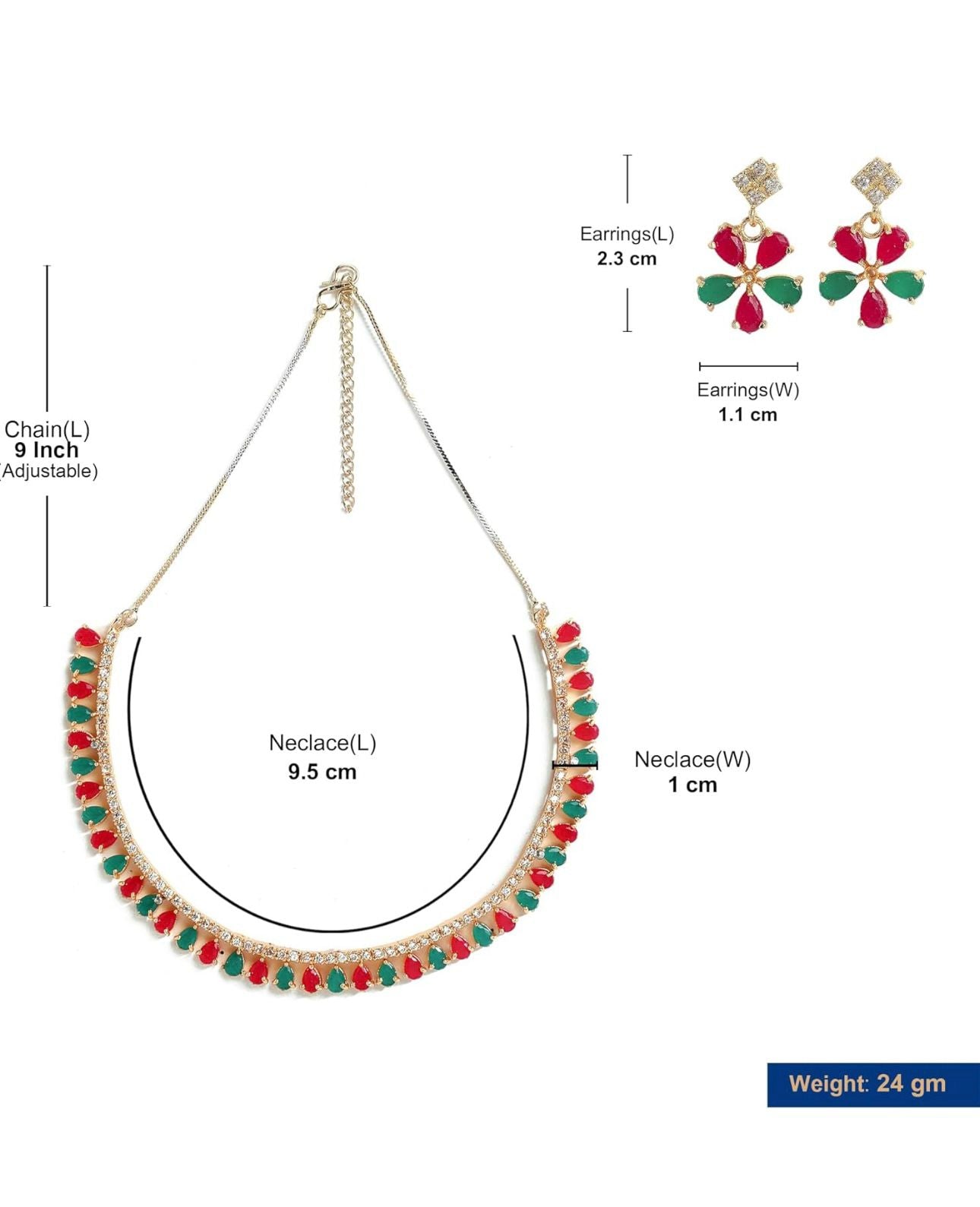 Vergoldetes amerikanisches Diamant-Halskettenset mit Ohrringen, Schmuck für Frauen und Mädchen
