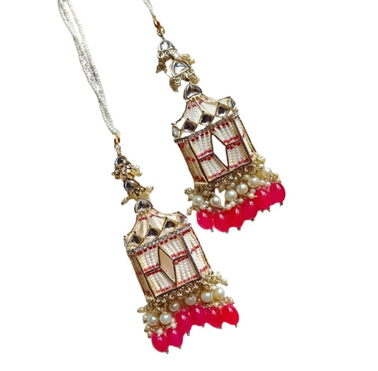 Earrings with Sahara Chain with Doli Kundan 