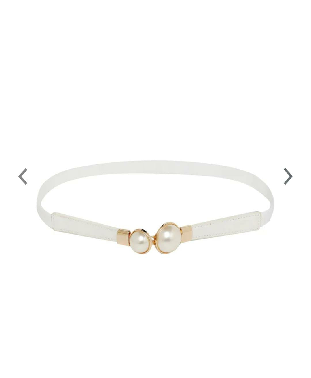 Women White Textured Belt