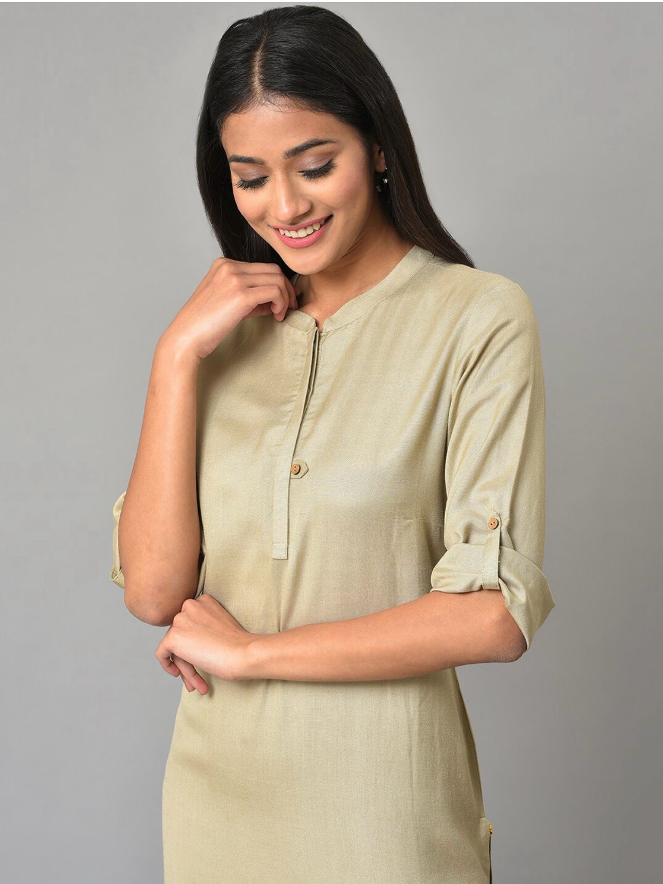 Mandarin Collar Straight Kurta