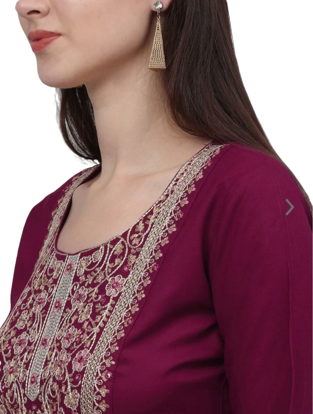 Women Ethnic Motifs Yoke Design Sequinned Kurta with Palazzos & With Dupatta