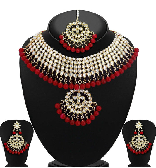 Kundan Gold Plated Choker Necklace Set for Women