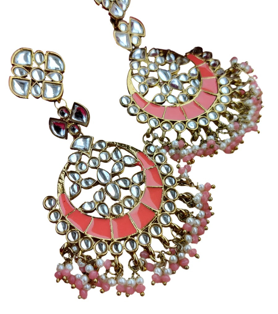 CHANDBALI EARRINGS - PEACH