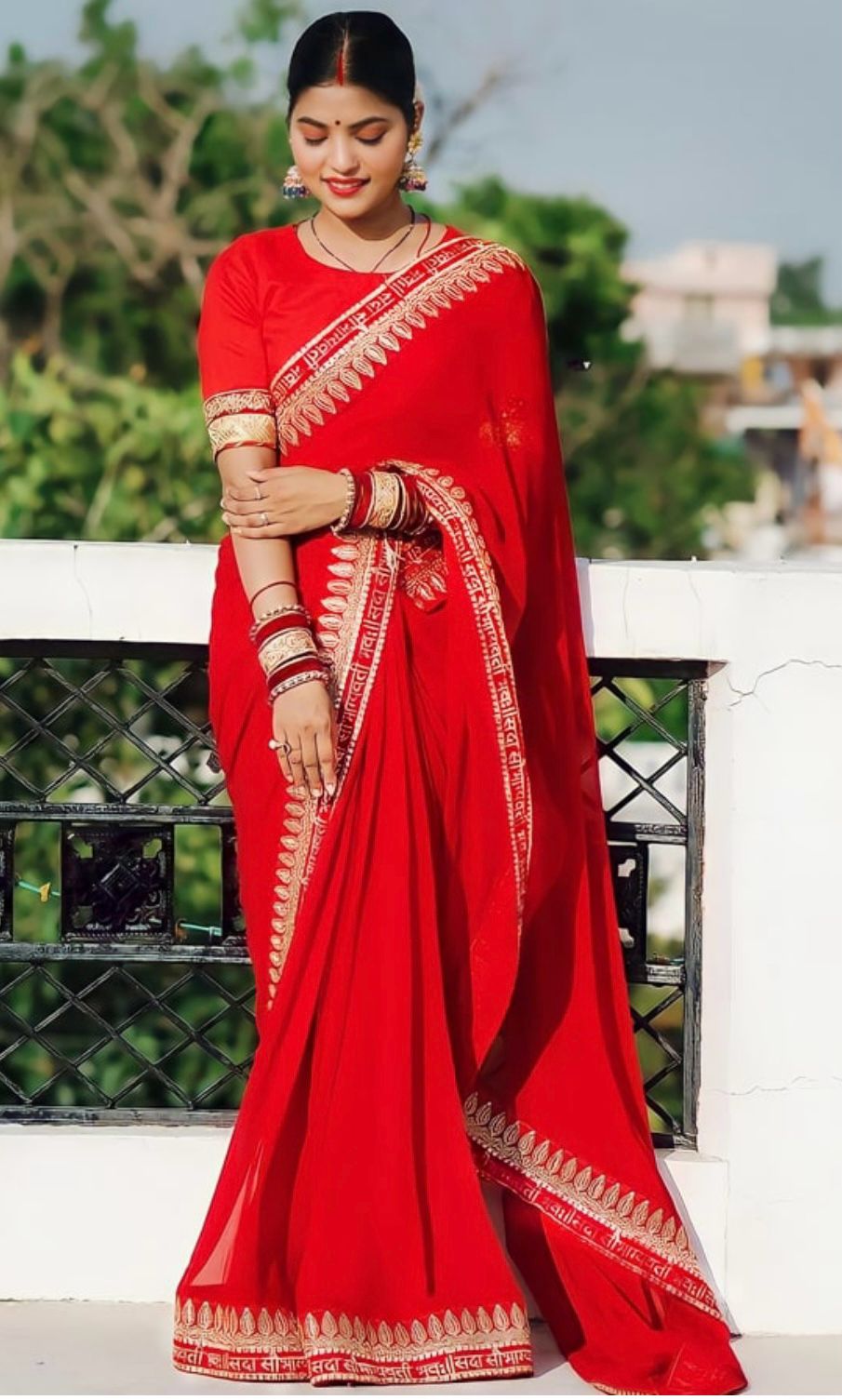 Embroidered Georgette Saree