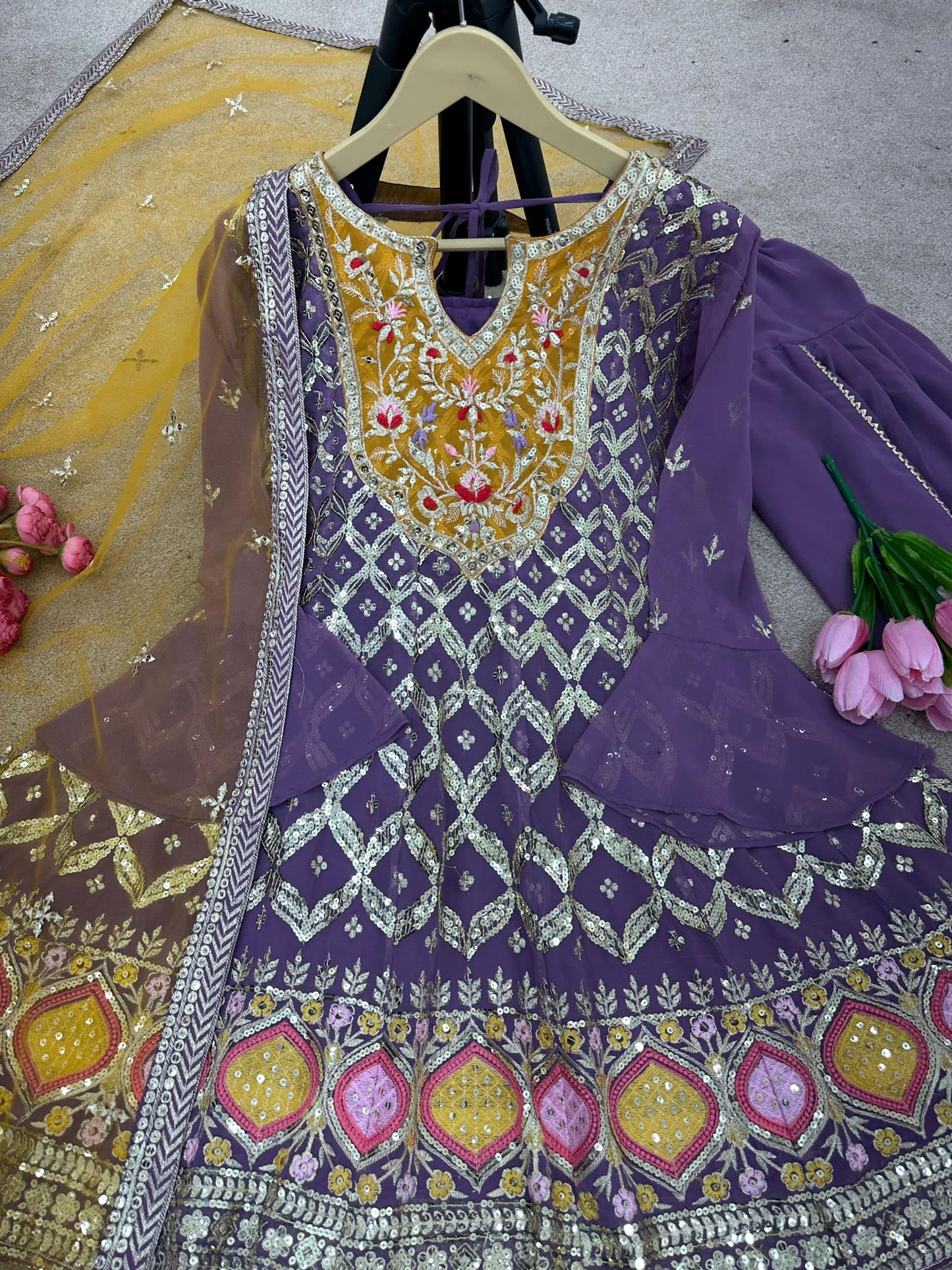 New Designer Party Wear Look Top, Dhoti Salwar and Dupattaa