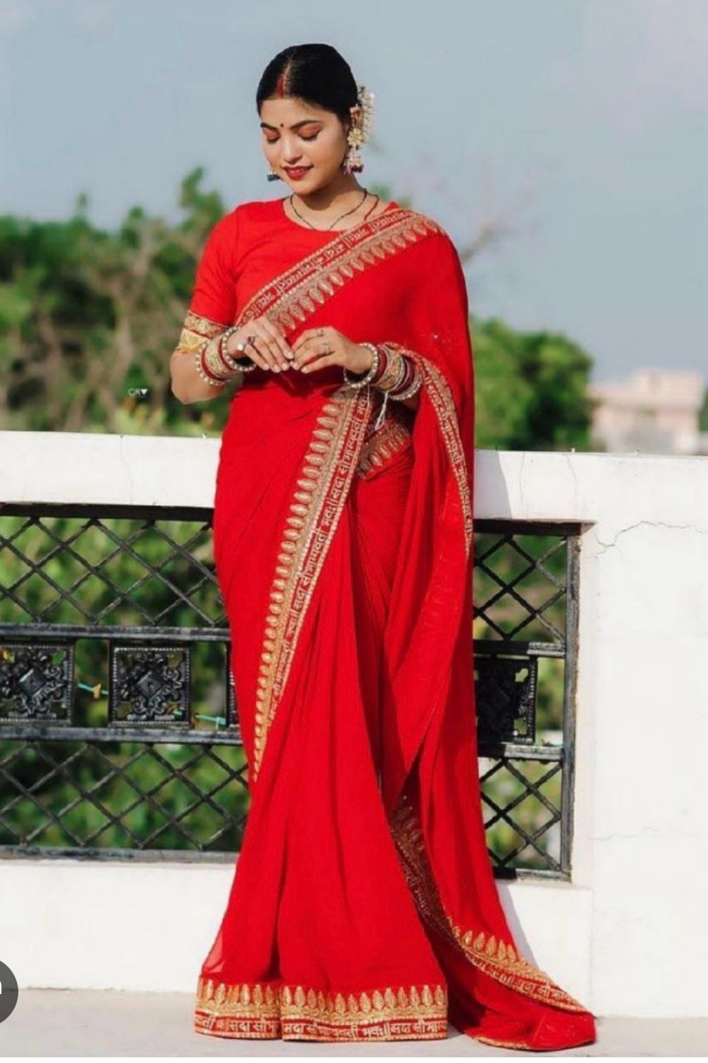 Embroidered Georgette Saree