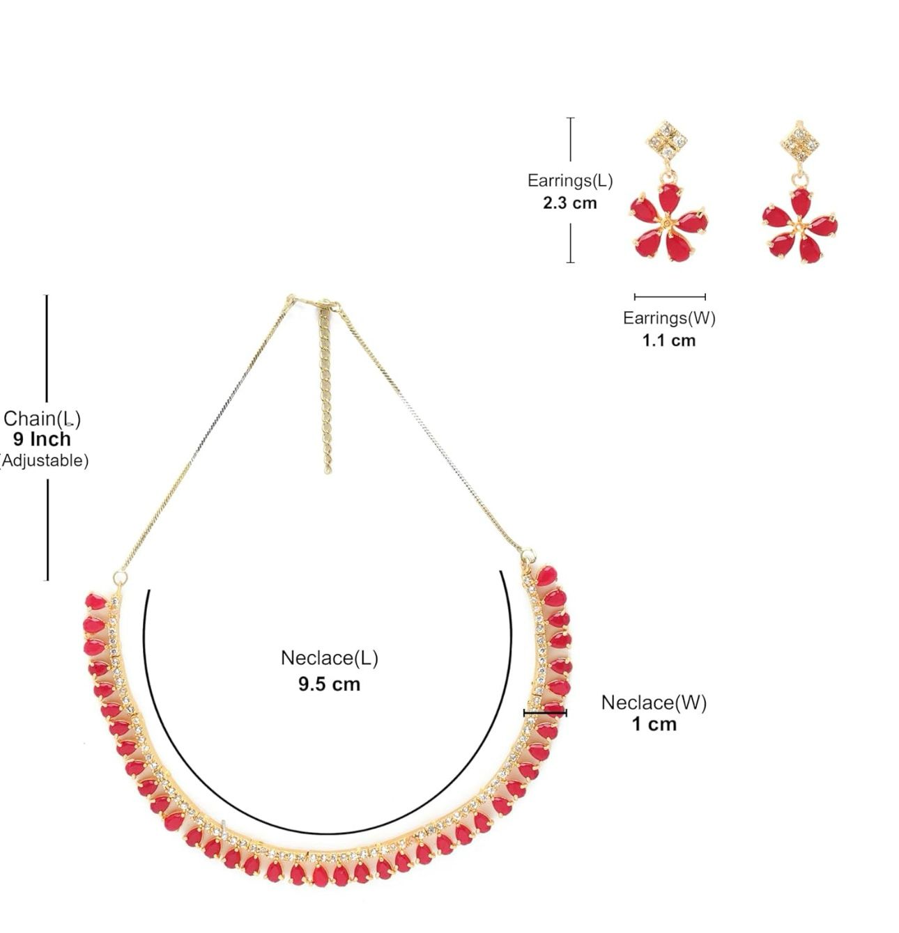 Vergoldetes amerikanisches Diamant-Halskettenset mit Ohrringen, Schmuck für Frauen und Mädchen