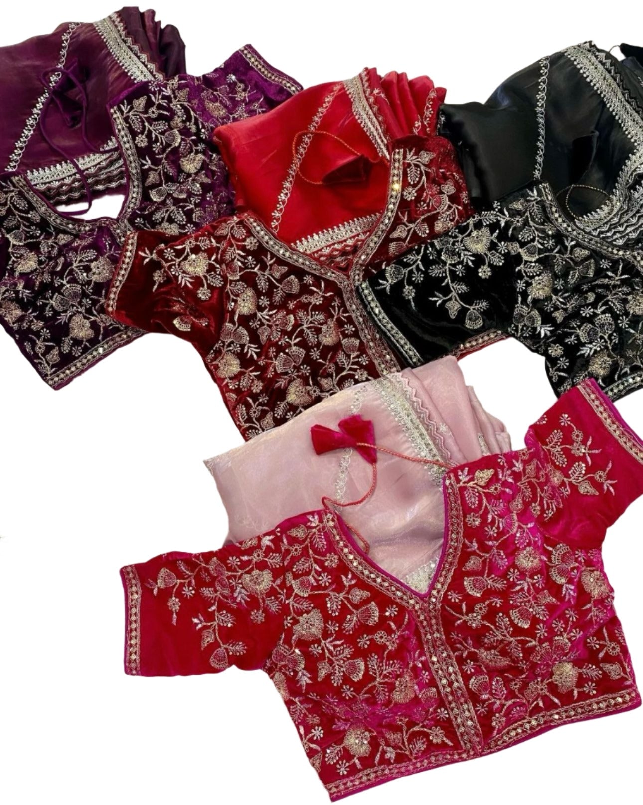 Jimmy Choo Organza Saree with Embroidered Stitched  blouse(Baby Pink)