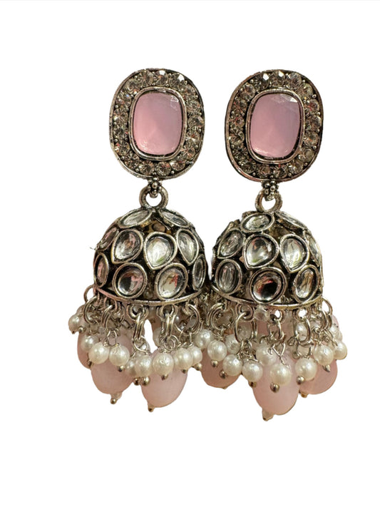 Jhumka Antique Sliver Plated Kudan Earrings