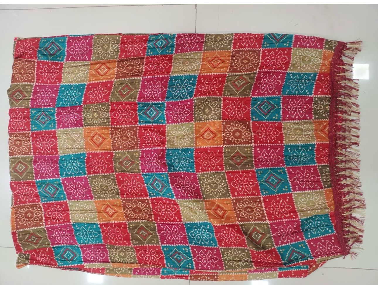 Multicoloured Printed Cotton Silk Dupatta