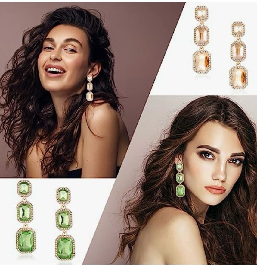 Dangle Earrings Statement Crystal Drop Earrings
