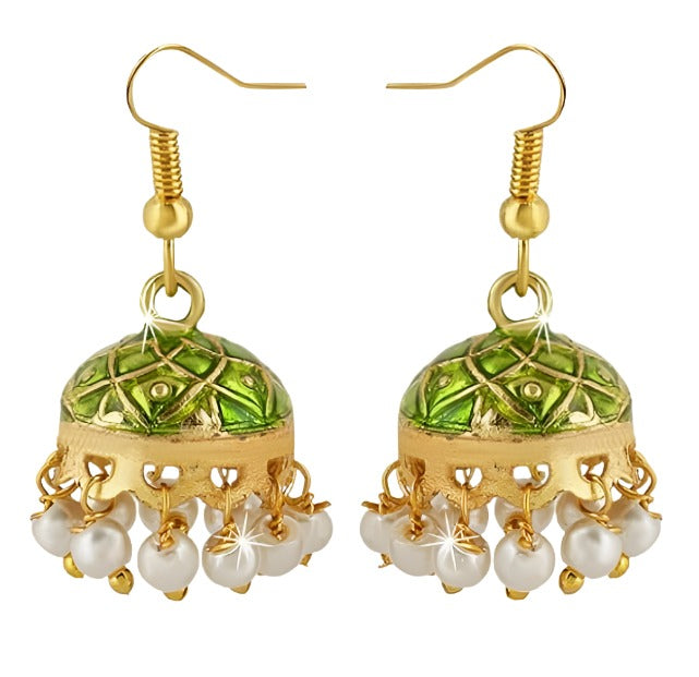 Earrings for Women & Girls | Traditional Multicolor Jhumka | German Silver Earring Set | Dome Shape Jhumki Combo | Accessories Jewellery | Birthday & Anniversary Gift