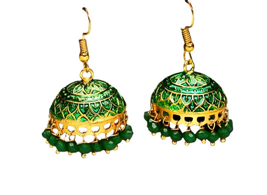 Earrings for Women & Girls | Traditional Multicolor Jhumka | German Silver Earring Set | Dome Shape Jhumki Combo | Accessories Jewellery | Birthday & Anniversary Gift