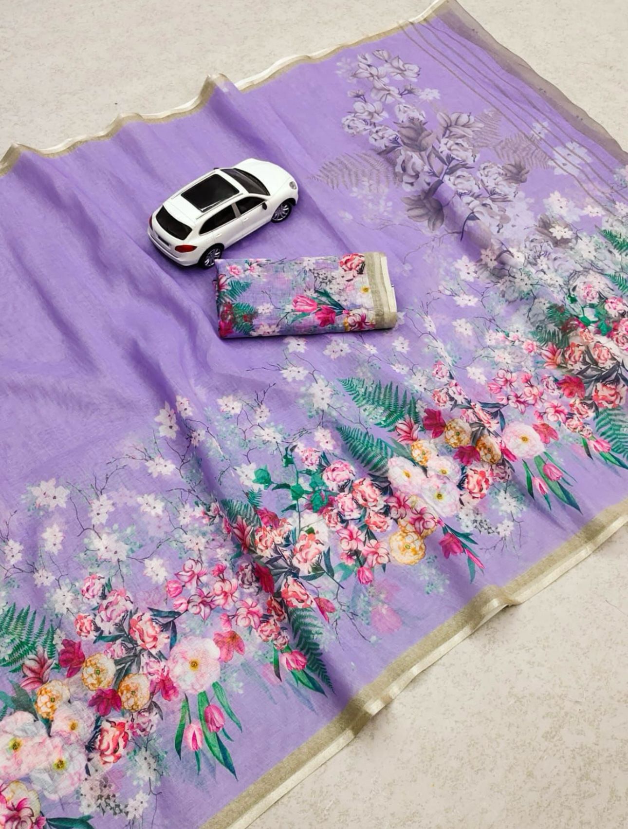 Pure Linen Casual  Sarees, 6.3 M (With Blouse Piece)
