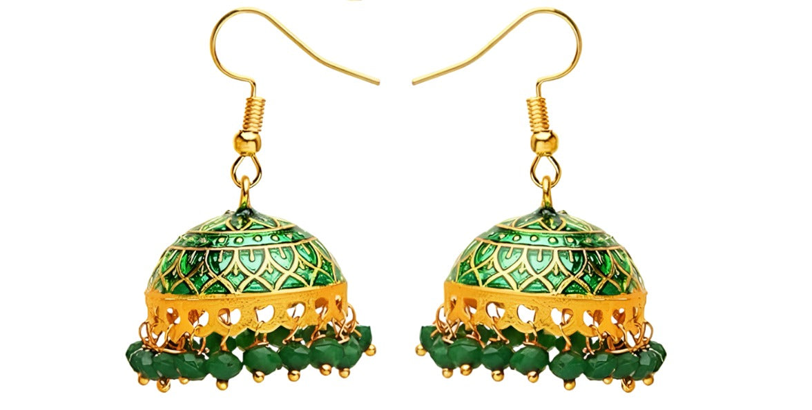 Traditional Multicolor Jhumka with Dome Shape Jhumki Combo