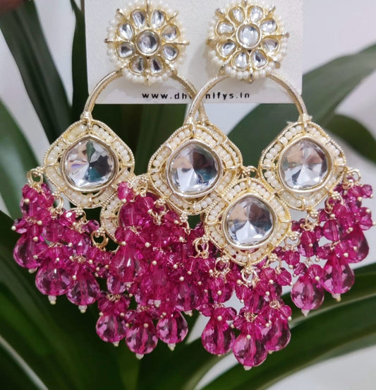 Gold-Plated Contemporary Chandbalis Earrings