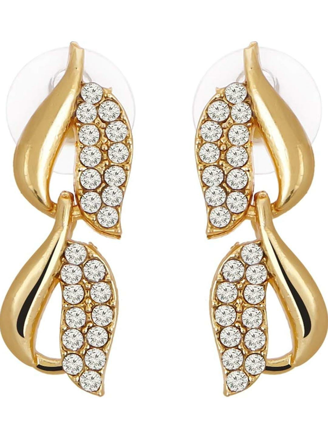 Non-precious Metal Gold Plated and American Diamond Necklace Set & Bangles for Women & Girls